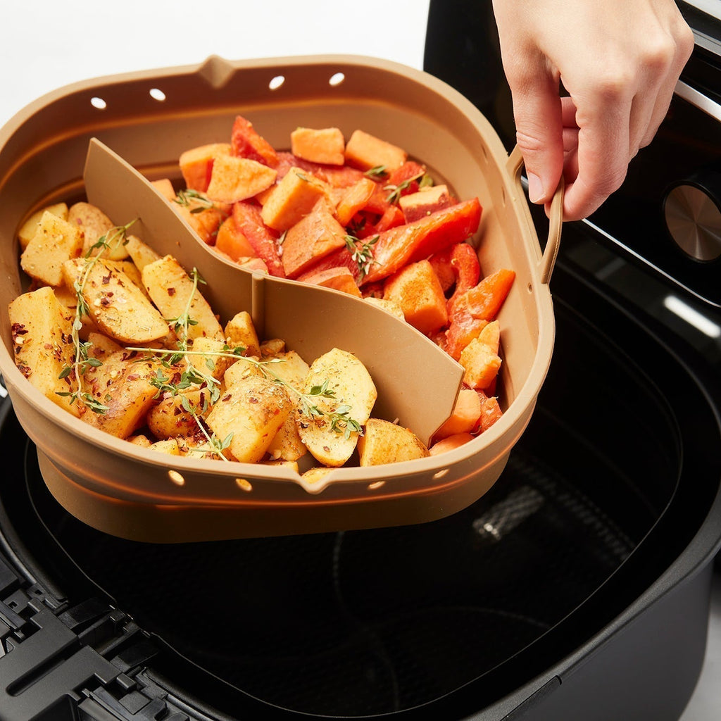 Crispy airfryer potatoes & carrots with thyme