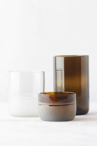 Set of 4 glasses from upcycled glass transparent 250ml