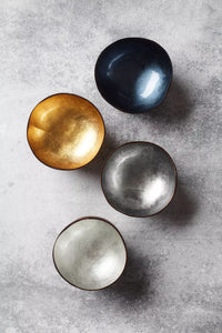 Coconut bowl metallic greyish blue
