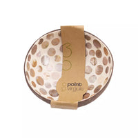 Coconut bowl with mother of pearl spheres natural