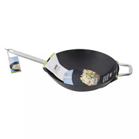 Carbon steel wok with excalibur non-stick coating ø 36cm