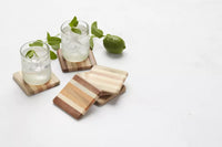 Set of 4 coasters from recycled wood