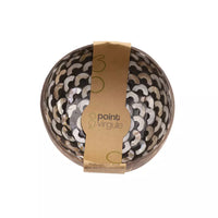 Coconut bowl with mother of pearl arches black