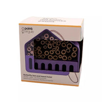Insectenhotel huis uit bamboevezel paars 16x13x16cm