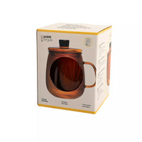 Tea cup with filter 600ml dark orange