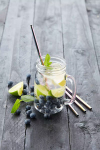 Set de 4 pailles arc-en-ciel avec brosse de nettoyage