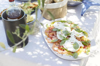 Plat de présentation blanc cassé 35x26cm