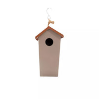 Bamboo fiber bird house taupe with terracotta roof