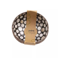 Coconut bowl with mother of pearl spheres black