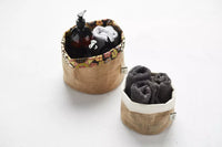 Broodmand uit jute en textiel 20x20cm