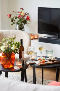 Set of 4 coasters marble/acacia wood ø 10cm FSC®