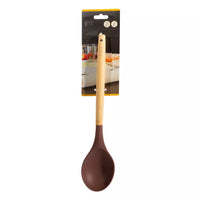 Lepel met bamboe handvat vintage maroon