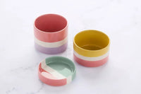 Sharing Summer set van 3 schaaltjes uit steengoed 10x10x17cm