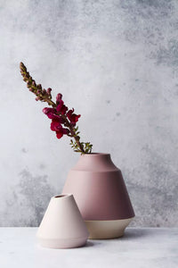 Vase en fibre de bambou rose poudré ø 11cm H 10.5cm