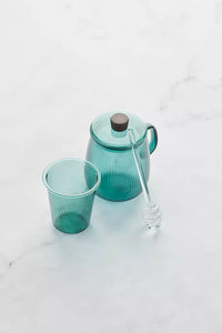 Set de 2 mugs à thé avec cuillère à miel 600ml Vert Forêt