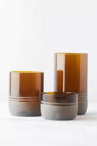 Set of 4 glasses from upcycled glass auburn 250ml