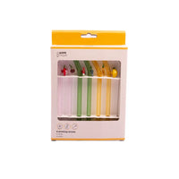 Set van 6 rietjes met fruit uit borosilicaatglas 16cm