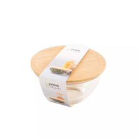 Glazen kom met bamboe deksel 500ml