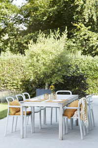 Plaid uit 100% gerecycleerd polyester wit/okergeel