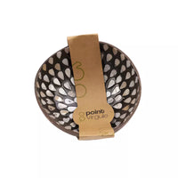 Coconut bowl with mother of pearl drops black