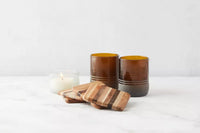 Set of 4 coasters from recycled wood