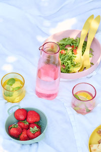 Jug in clear rPET with lid Dusty Pink 1L