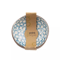 Coconut bowl with mother of pearl arches blue