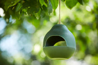 Mangeoire à oiseaux en fibre de bambou vert chasseur