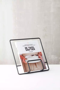 Wire kookboekstaander zwart