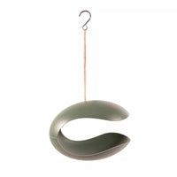 Bird feeder made of bamboo fiber in dark forest green