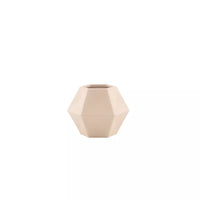 Geometric bamboo fiber vase off-white 10.8x9.5x8cm