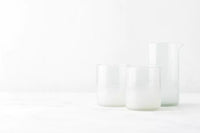 Set de carafe et 2 verres en verre upcyclé transparent