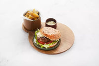 Sharing set met hamburgerplank uit acacia en 3 schaaltjes FSC®