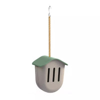 Maison à papillons en fibre de bambou taupe avec toit vert