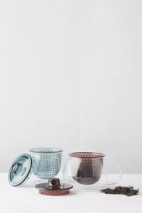 Tasse à thé avec filtre bleu-vert 300ml