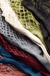 Parisian netbag with long handles wine red