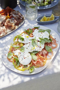 Plat de présentation blanc cassé 35x26cm