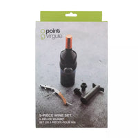 5-piece wine set: thermometer, waiters knife, wine preserving pump with 2 stoppers