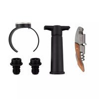 5-piece wine set: thermometer, waiters knife, wine preserving pump with 2 stoppers