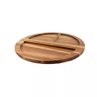 Sharing round acacia serving tray w/ magnets 33x33x2cm FSC®