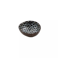 Coconut bowl with mother of pearl arches black