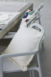 Coussin décoratif en 100% coton recyclé blanc