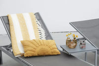 Plaid uit 100% gerecycleerd polyester wit/okergeel