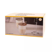 Set cappuccino avec 2 verres à double paroi 250ml, mousseur à lait et pochoir