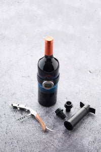 5-piece wine set: thermometer, waiters knife, wine preserving pump with 2 stoppers
