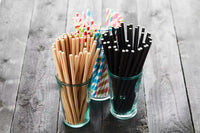 Set van 48 gekleurde papieren rietjes