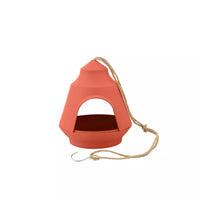 Voederhuisje vogels uit bamboevezel oranje