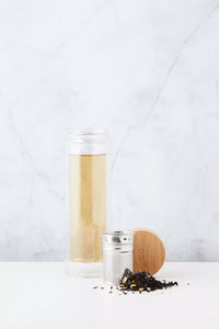 Double-walled tea bottle with infuser 420ml