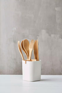 Bamboo fiber organizer with 4 compartments off-white