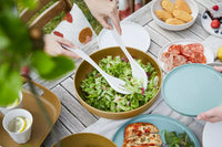 Salad serving set in rPET Summer Sand 30cm